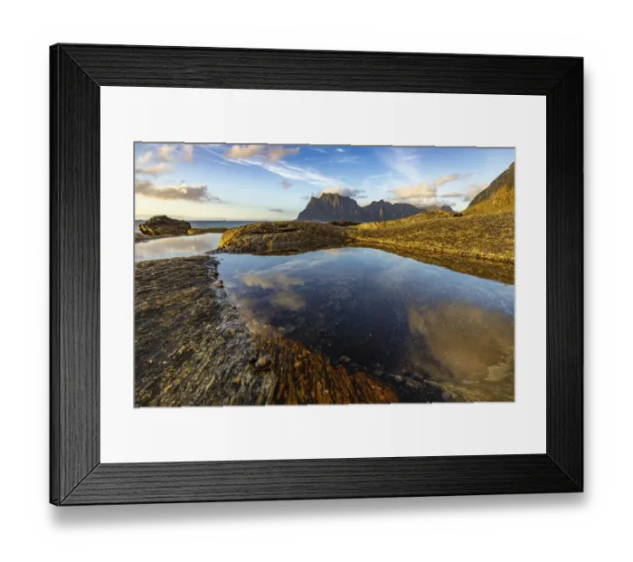 Framed Print : Tidepools in Uttakleiv, Lofoten, Nordland, Norway Framed Print : Tidepools in Uttakleiv, Lofoten, Nordland, Norway