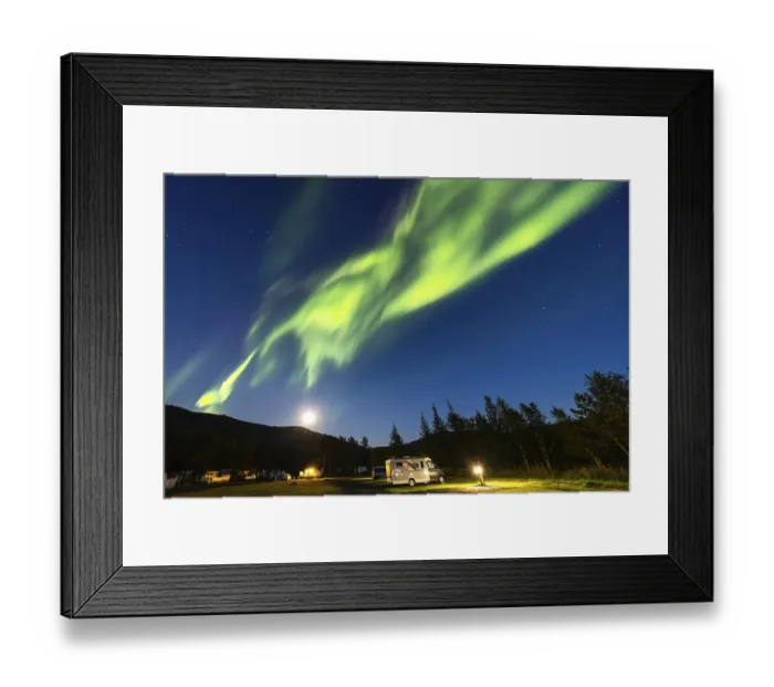 Framed Print : Northern lights over Notvatn, Nordland, Norway