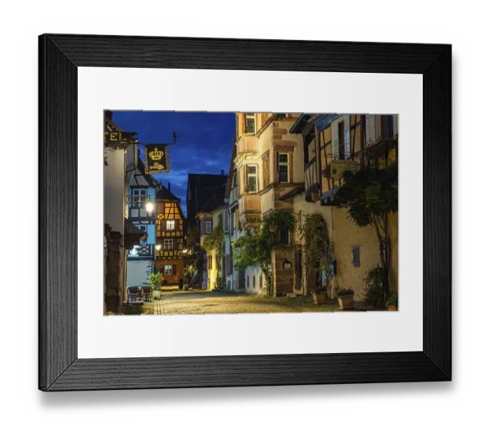 Framed Print : Evening in Riquewihr, Alsace, France
