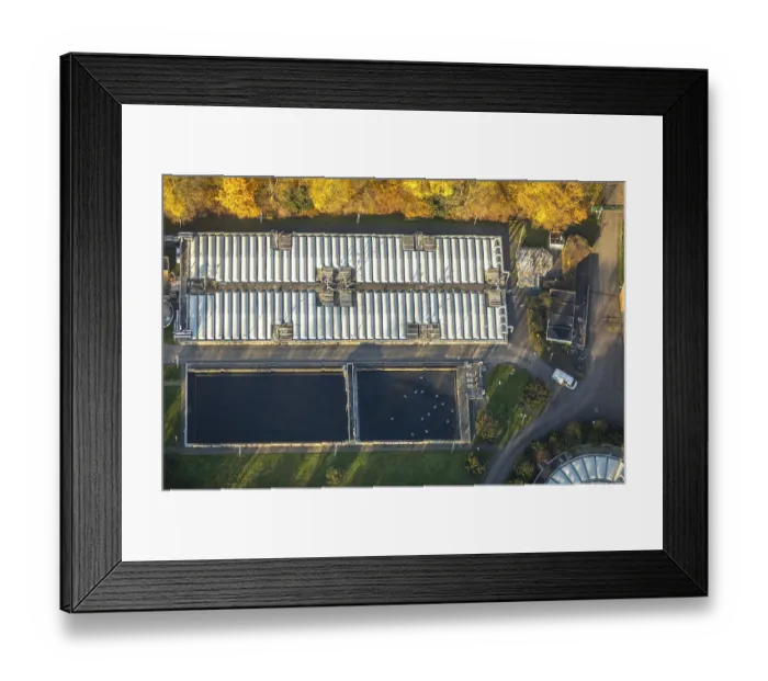 Framed Print : Kamp-Lintfort sewage treatment plant on Moerser StraBe