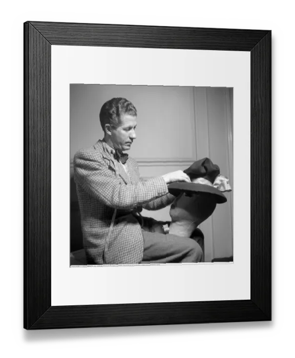 Framed Print : Aage Thaarup (1906-1987) was a renowned Danish-born milliner based in London