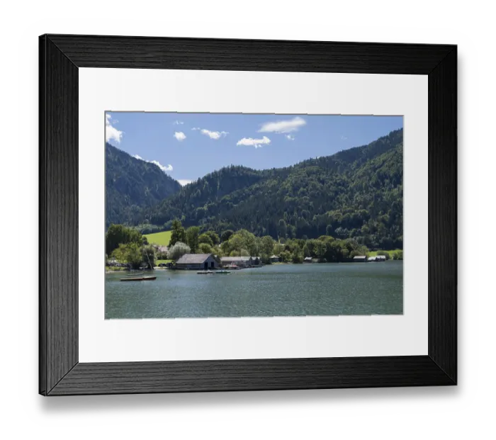 Framed Print : Boothauser am Schliersee, Ort Schliersee