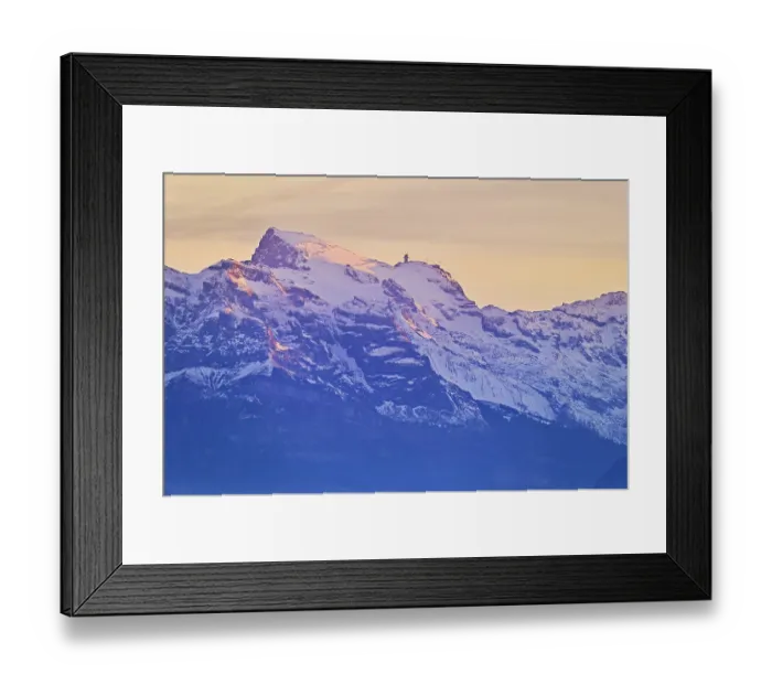Framed Print : Snow-covered Titlis in evening light