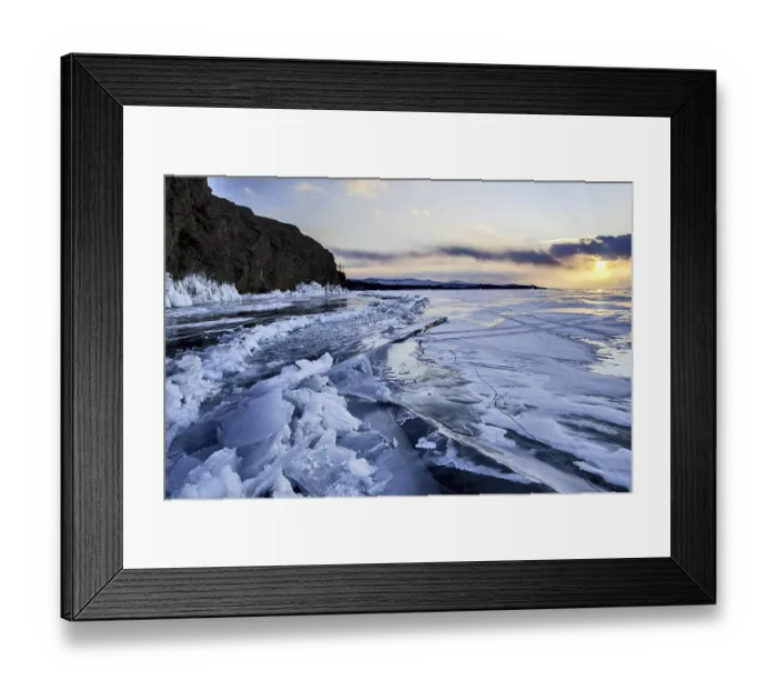 Framed Print : Sunset on ice, Lake Baikal, Olkhon Island Framed Print : Sunset on ice, Lake Baikal, Olkhon Island