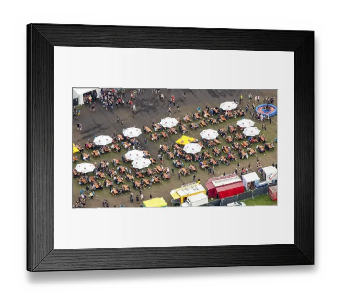 Framed Print : Ruhrpott Rodeo, dining tables, food area Framed Print : Ruhrpott Rodeo, dining tables, food area