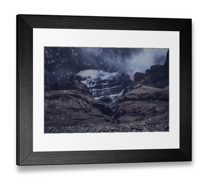 Framed Print : Mount Kailash - holy mountain in the Himalaya during snowfall