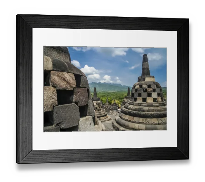 Framed Print : View of Borobudur temple in Jawa in Indonesia