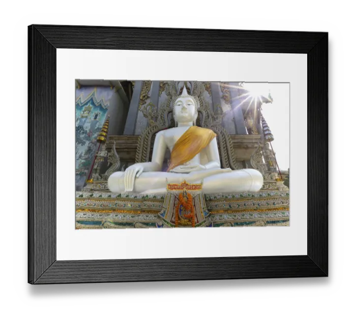 Framed Print : Buddha statue with tunic, Bhumispara mudra Framed Print : Buddha statue with tunic, Bhumispara mudra
