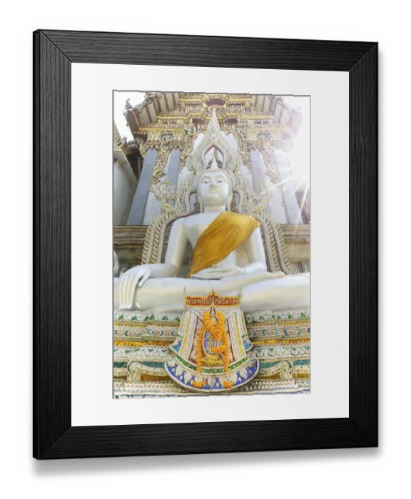 Framed Print : Buddha statue with tunic, Bhumispara mudra Framed Print : Buddha statue with tunic, Bhumispara mudra