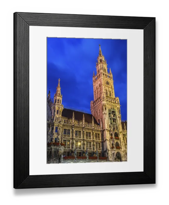 Framed Print : View at dusk of the New Town Hall