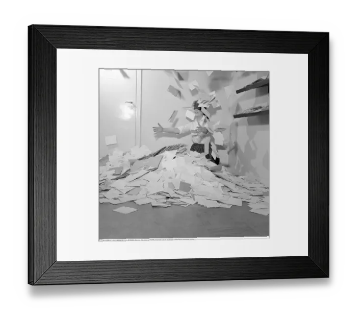 Framed Print : She will draw the winner. At the editorial office of Trivsel magazine