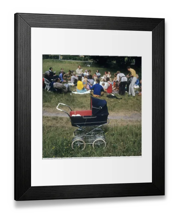 Framed Print : In the 1970s. A baby carriage in a typical design