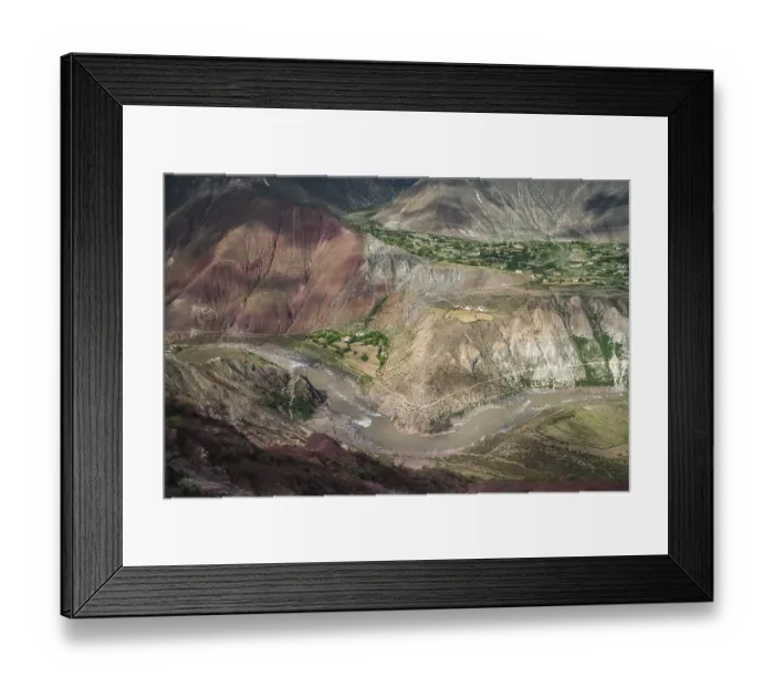 Framed Print : Deep mountain river valley in Yunnan province