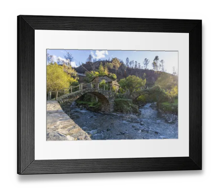 Framed Print : Foz da Egua schist village, arched stone bridges Framed Print : Foz da Egua schist village, arched stone bridges