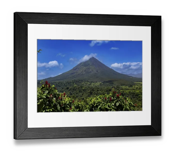 Framed Print : Volcano Arenal, view rom Mistico Arenal Hanging Bridges Park
