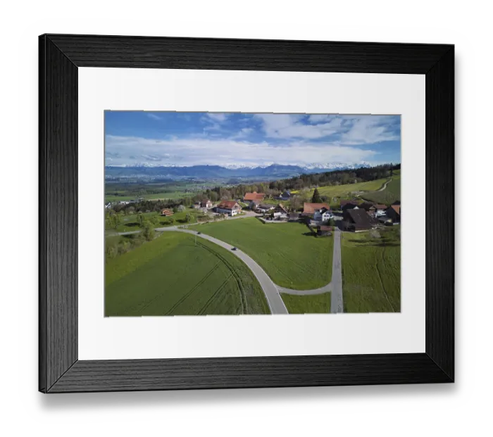 Framed Print : View of the hamlet of Brunnwil