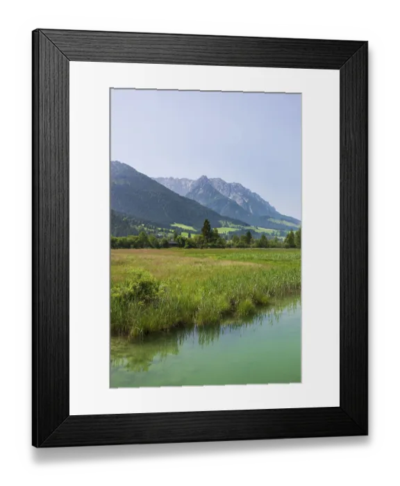 Framed Print : Walchsee and Zahmer Kiaser mountain range