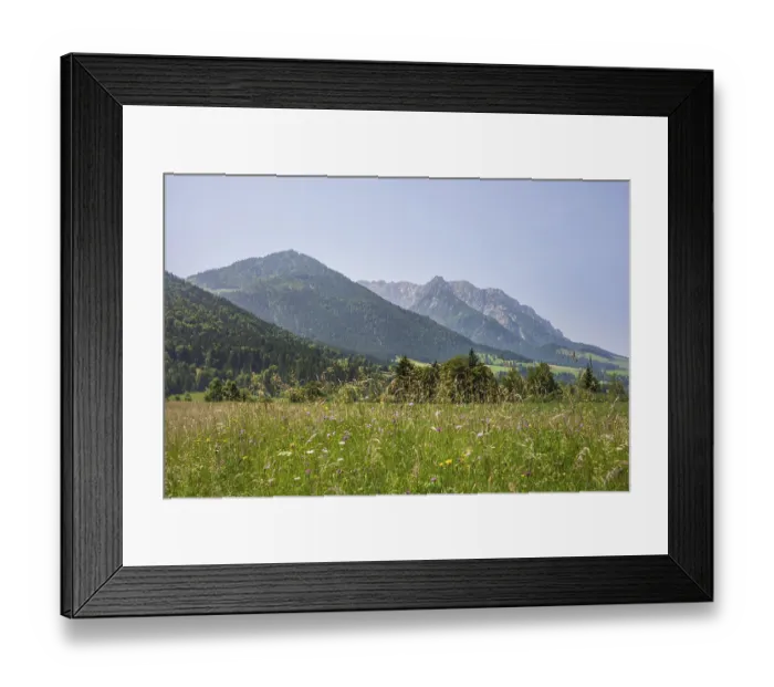 Framed Print : Walchsee and Zahmer Kiaser mountain range