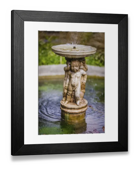 Framed Print : Small fountain in the Rookery in Streatham Common Park in London