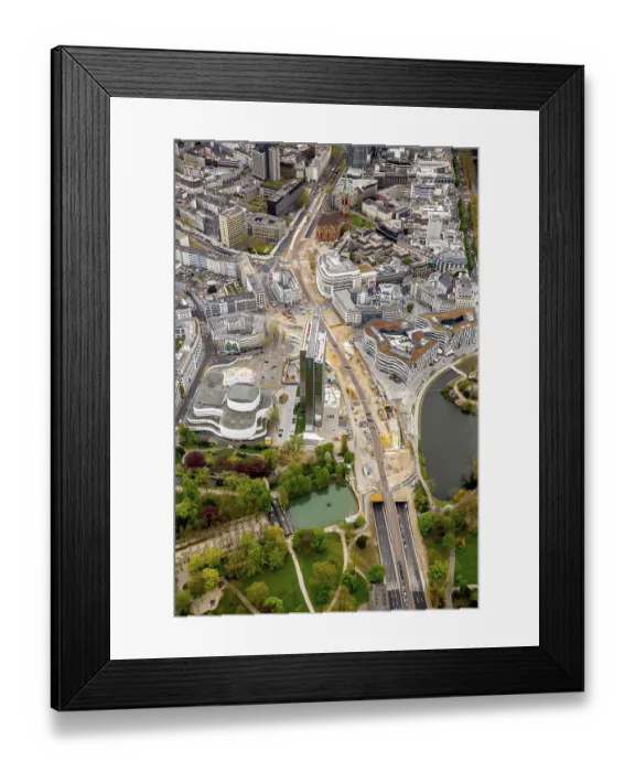 Framed Print : The new Wehrhahn line is being built between Dreischeibenhaus