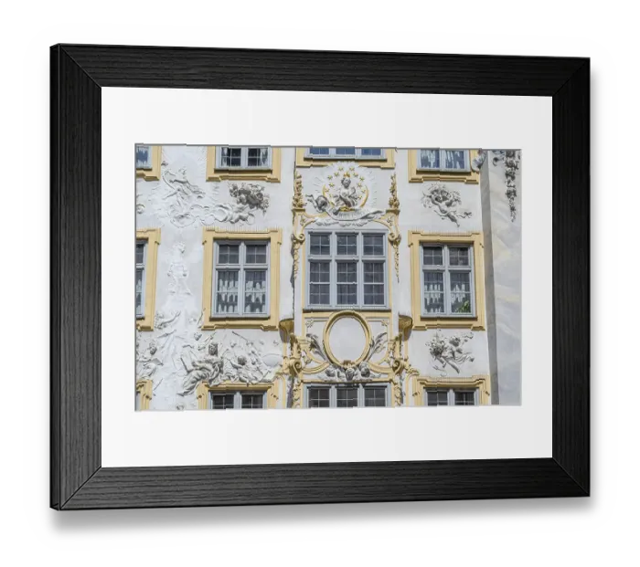 Framed Print : MUNCHEN, GERMANY - JULY 26, 2015: Facade of Asamhaus in Munich