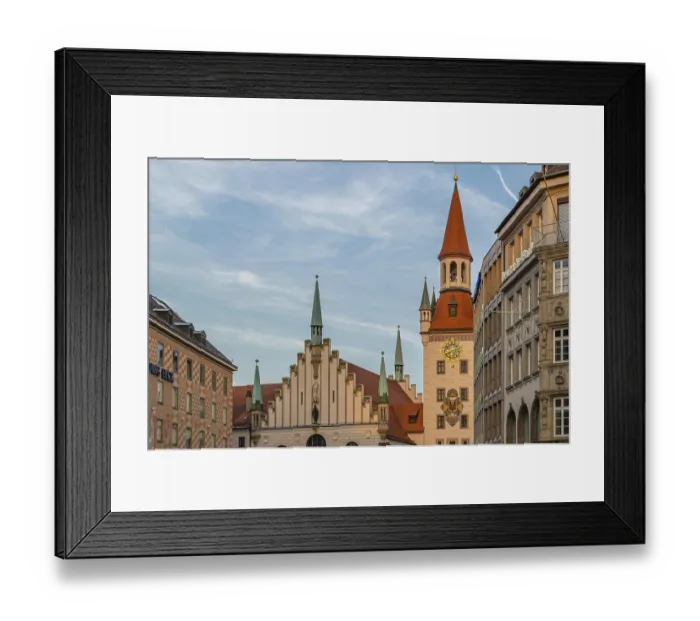 Framed Print : MUNCHEN, GERMANY - JULY 4, 2015: The Old Town Hall Framed Print : MUNCHEN, GERMANY - JULY 4, 2015: The Old Town Hall