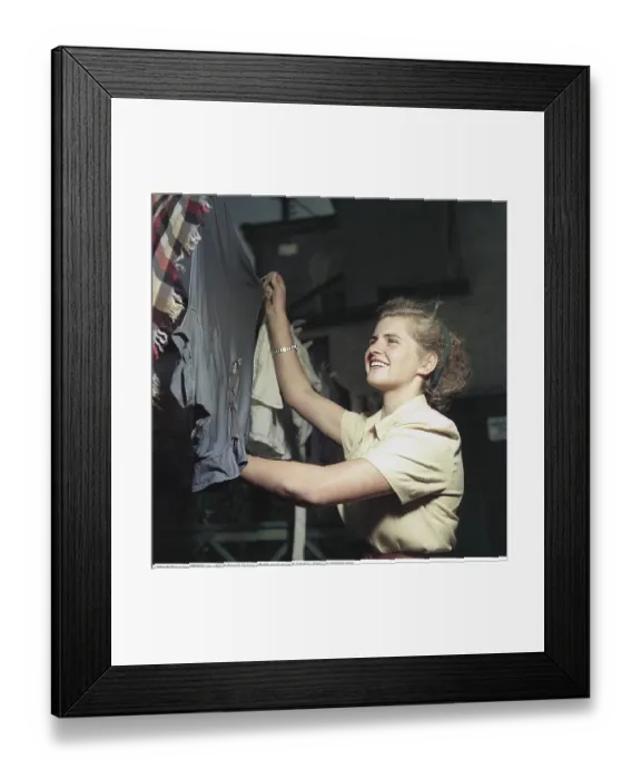 Framed Print : Doing the laundry in the 1950s