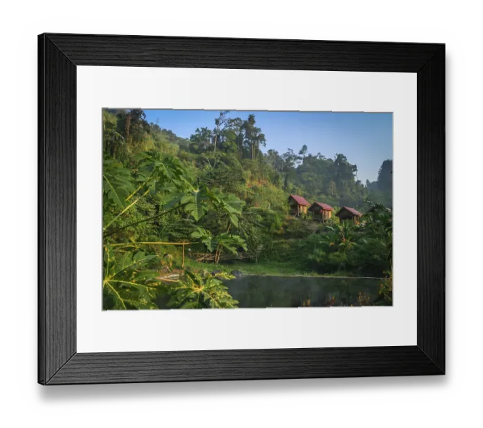 Framed Print : Small resort in the mountains in Laos
