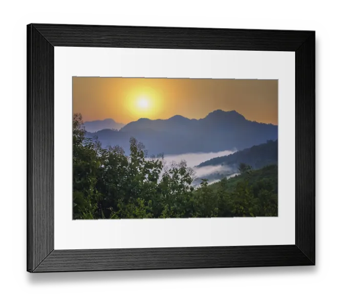Framed Print : Dense clouds at the bottom of the valley in mountains of northern Laos Framed Print : Dense clouds at the bottom of the valley in mountains of northern Laos