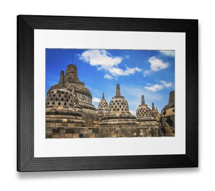 Framed Print : View of Borobudur temple in Jawa in Indonesia