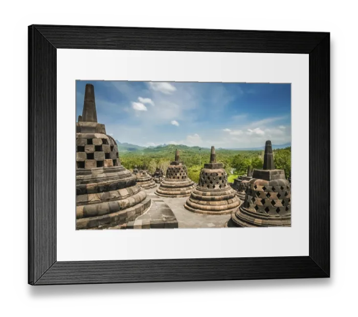 Framed Print : View of Borobudur temple in Jawa in Indonesia