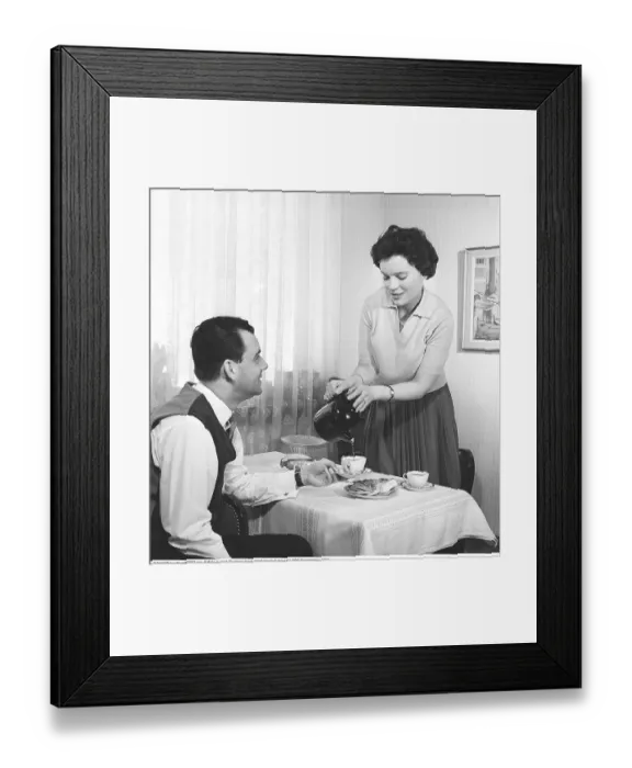 Framed Print : She pours the coffee in 1961