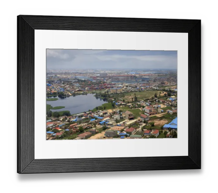 Framed Print : Suburb of Phnom Penh top view. Cambodia Framed Print : Suburb of Phnom Penh top view. Cambodia