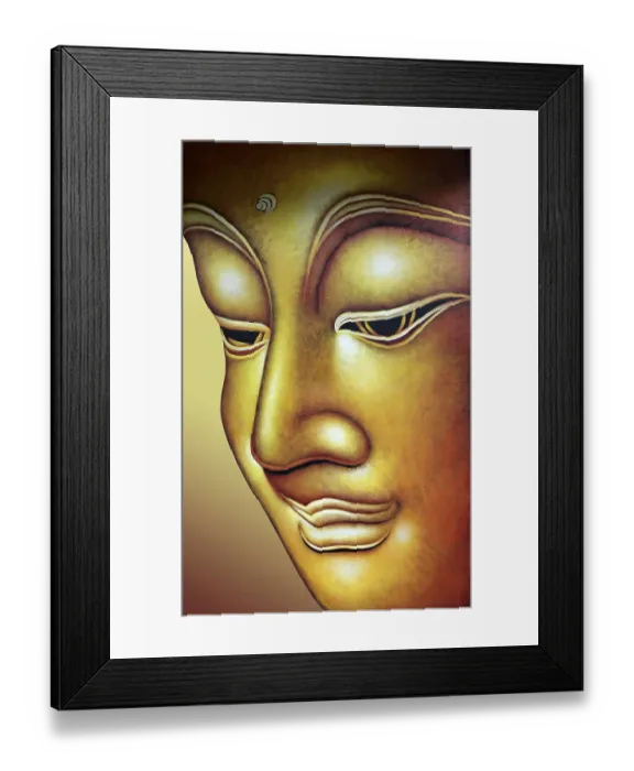 Framed Print : Buddha figure with texture blending process