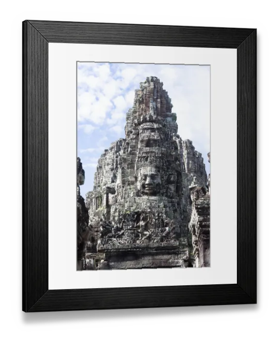 Framed Print : Angkor thom, stone statue, Siem Reap, Cambodia