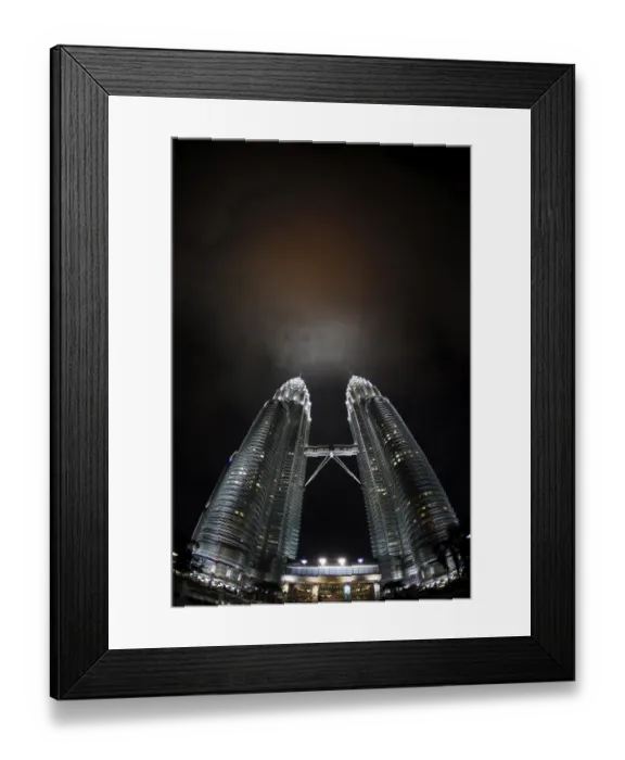 Framed Print : KUALA LUMPUR, MALAYSIA - 01 APRIL: Petronas Twin Towers at night in Kuala Lumpur 01 april 2010