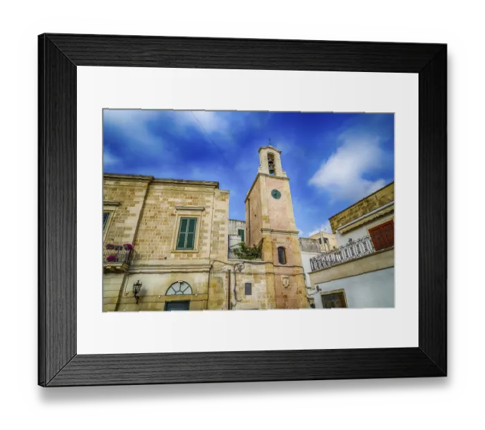 Framed Print : Clock tower in the historic center of Otranto Framed Print : Clock tower in the historic center of Otranto