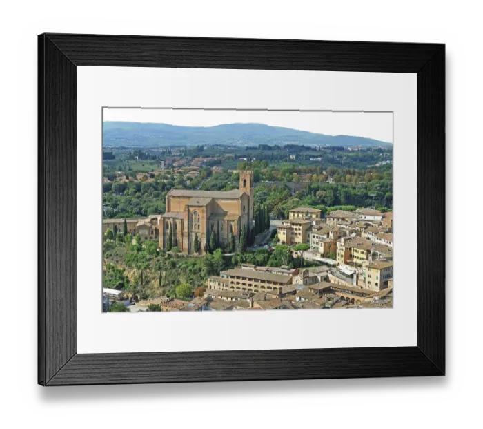 Framed Print : Siena, Basilica of San Domenico and the surrounding area