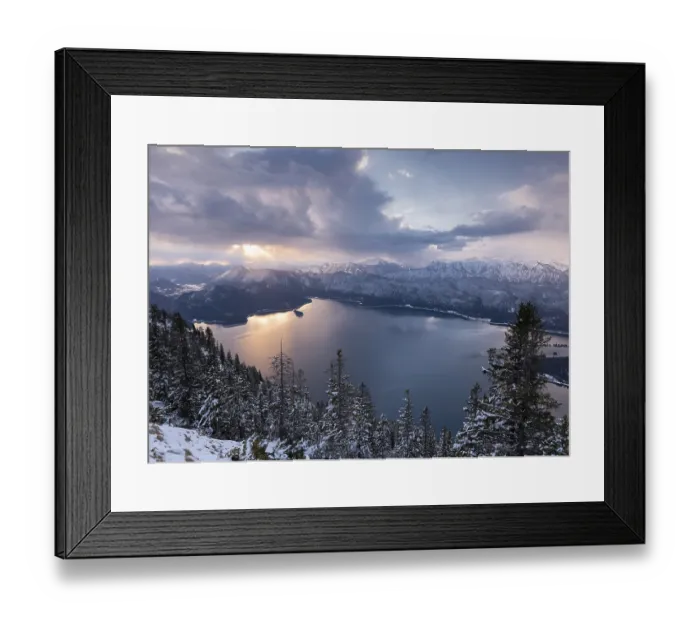 Framed Print : Walchensee (mountain lake) at sunrise