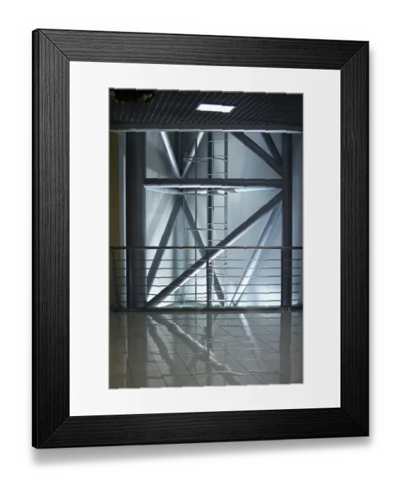Framed Print : Metal design in the centre of office Framed Print : Metal design in the centre of office