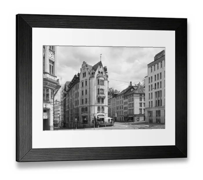 Framed Print : Art Nouveau corner building in St
