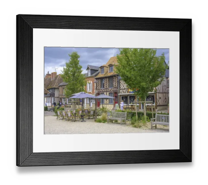 Framed Print : Old town with half-timbered houses