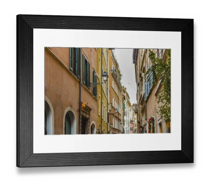 Framed Print : Rome the eternal city, alley and architectural details