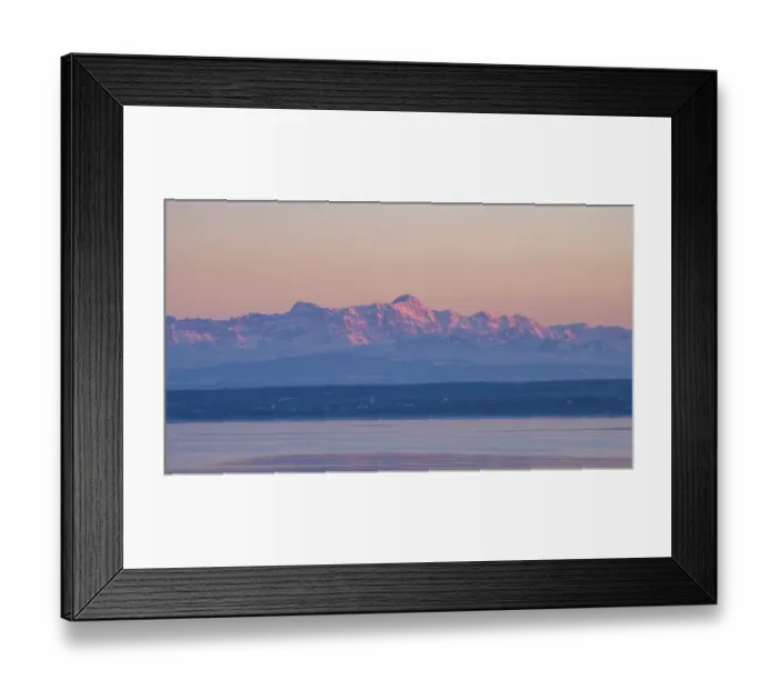 Framed Print : The Appenzell Alps, illuminated by the setting sun with the 2502 meter high Santis