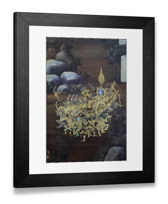 Framed Print : Paintings at Wat Phra Kaew, Grand Palace Framed Print : Paintings at Wat Phra Kaew, Grand Palace