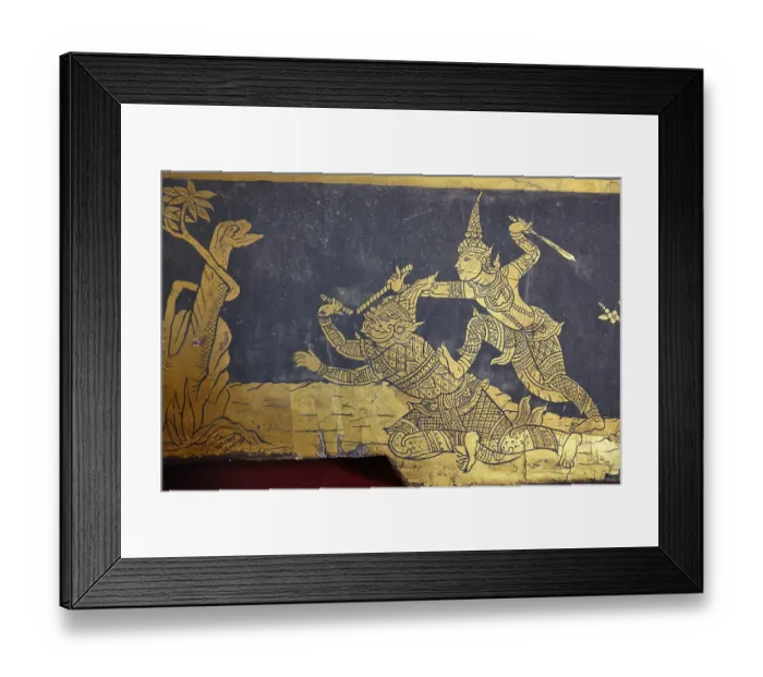 Framed Print : Paintings inside Wat Pho temple, Bangkok, Thailand