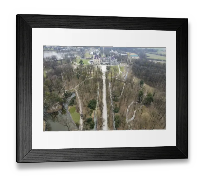 Framed Print : Drone view of Moszna Castle from the 18th century
