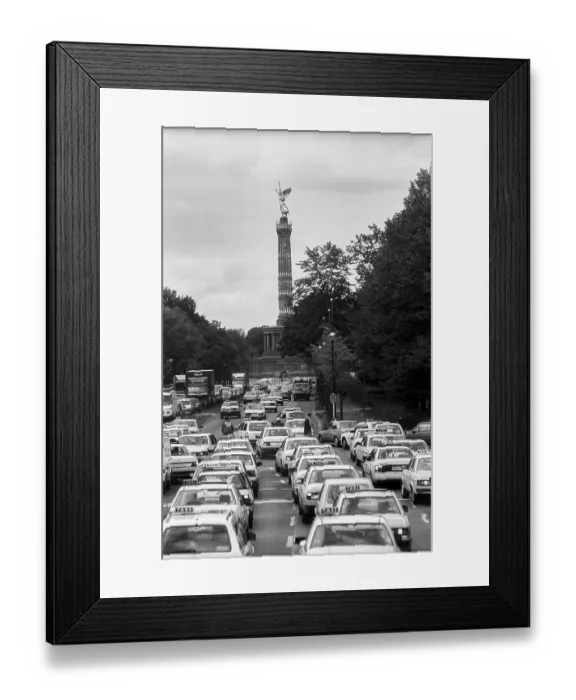 Framed Print : Germany, Berlin, 30.09.1992, demonstration by taxi drivers for maintaining bus lanes