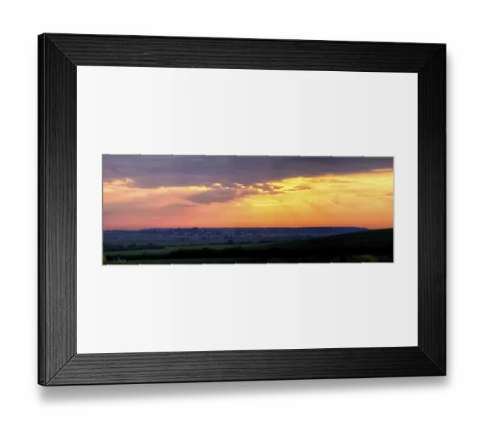 Framed Print : Summer landscape in the mountains at sunset with red sky Framed Print : Summer landscape in the mountains at sunset with red sky