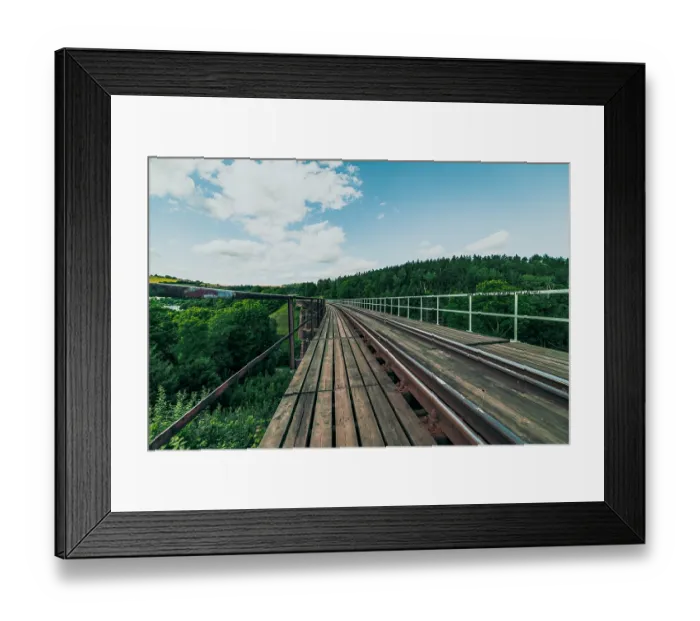 Framed Print : Old railway viaduct in the mountains, Poland
